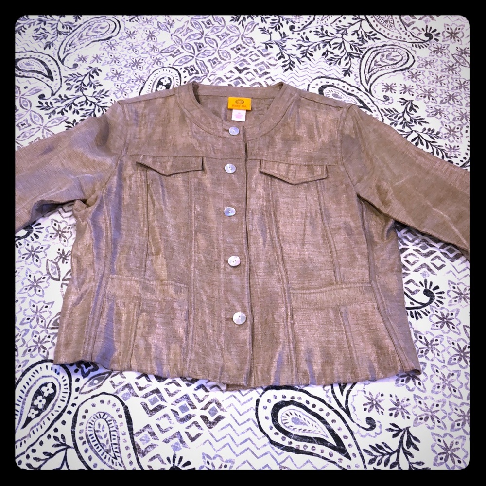 Shiny Gold Jacket By Ruby Rd. Size 14 Euc - image 1